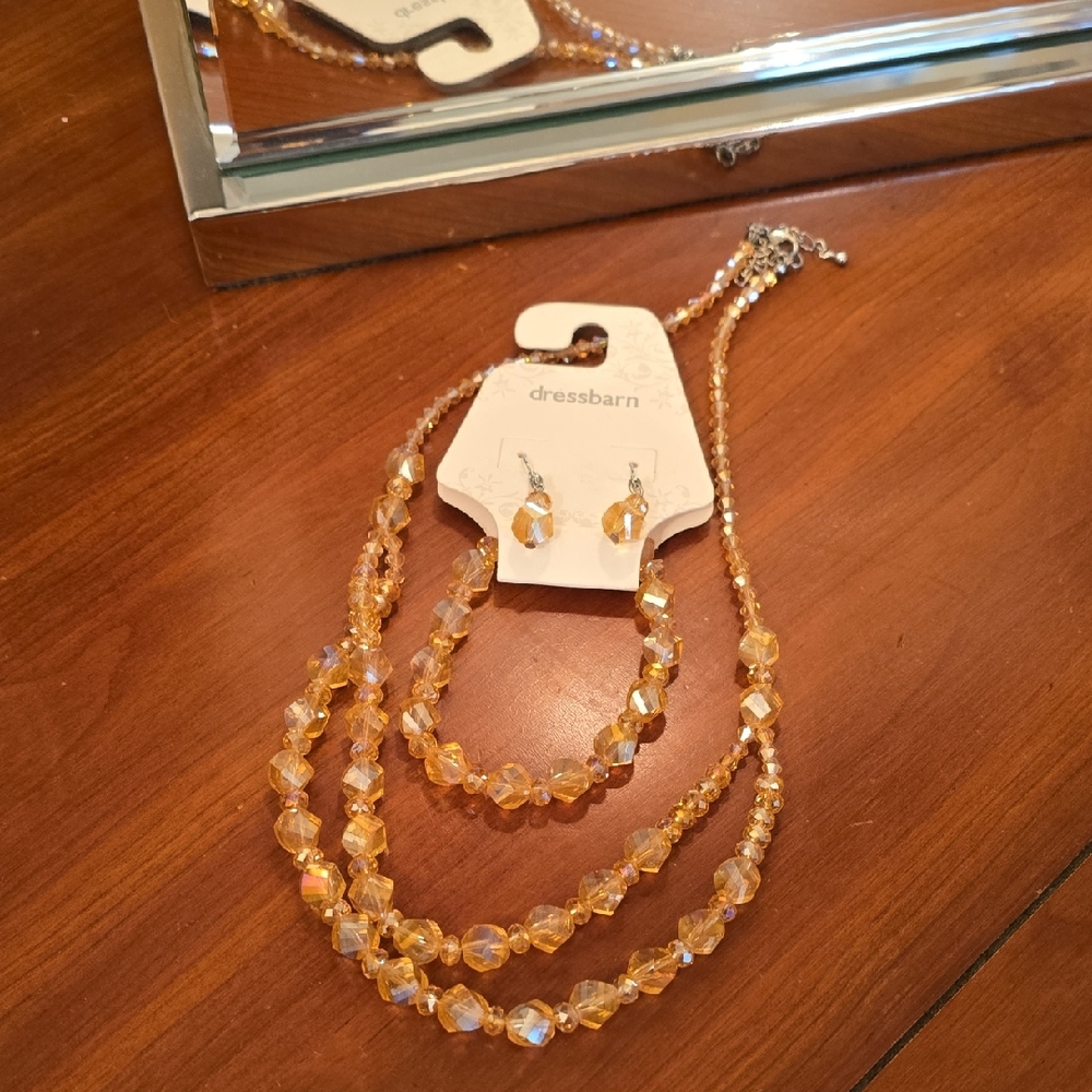 Dressbarn Radiant Gold Necklace, Earring And Bracelet Set - NWT